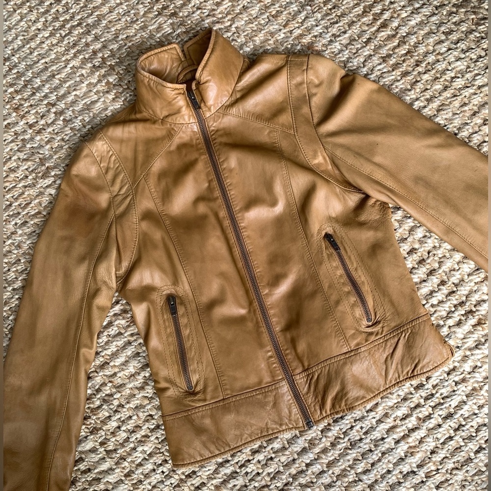 Camel/ Cognac Leather Jacket by Black Rivet from Wilson’s Leather Size Sm